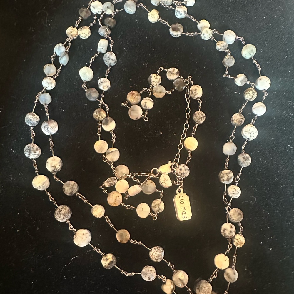 ELA RAE Gray stone Layering Necklace